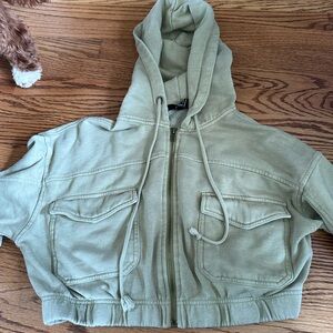 Forever 21 green cropped jacket